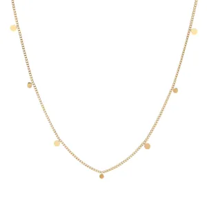 VAIGE Elegant 18K Gold Plated Stainless Steel Short Link Chain Necklace with Geometric Round Pendants – Versatile Jewelry for Any Occasion