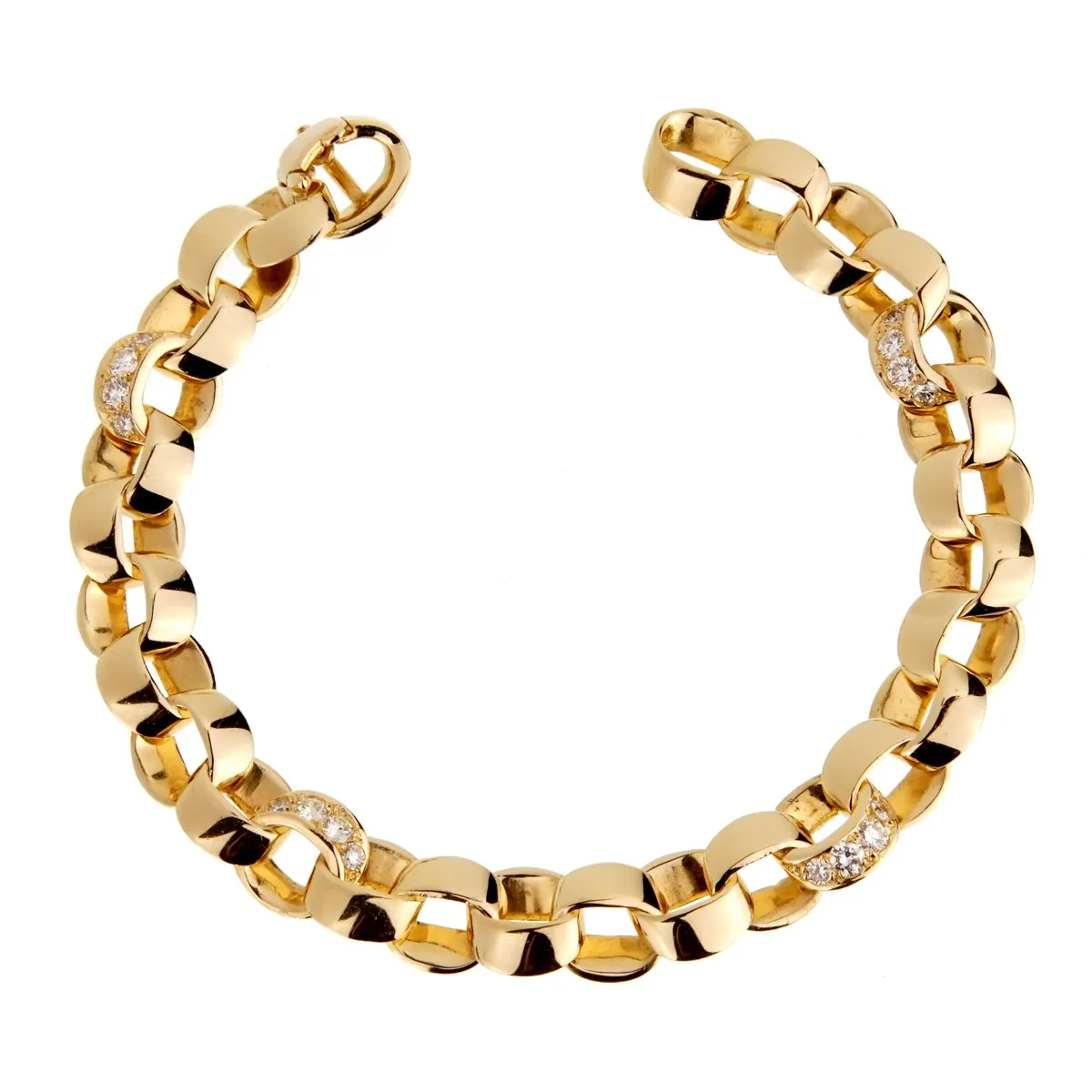 Van Cleef & Arpels Diamond Gold Chain Bracelet