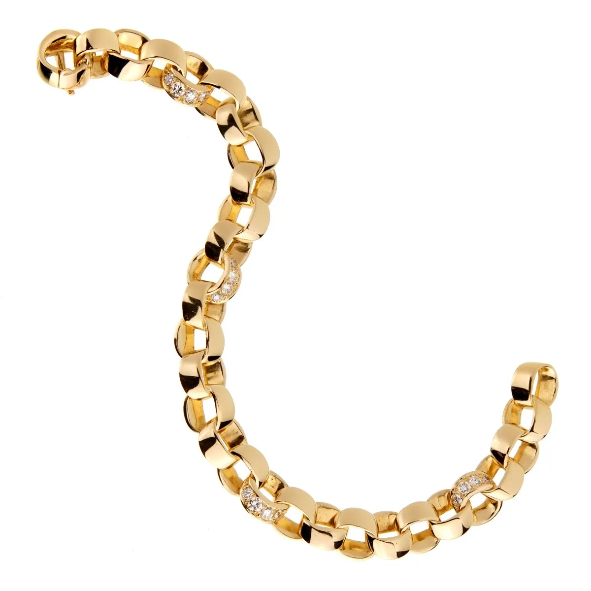 Van Cleef & Arpels Diamond Gold Chain Bracelet