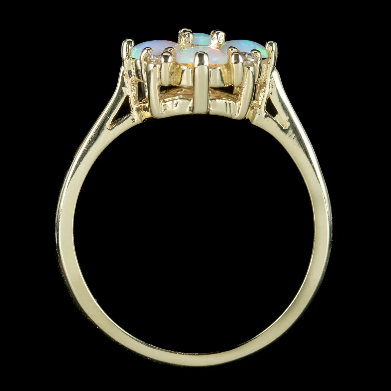 Victorian Style Opal Diamond Cluster Ring