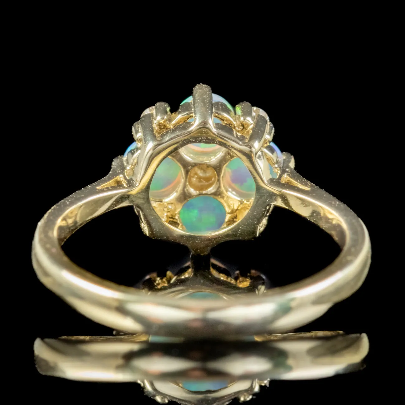 Victorian Style Opal Diamond Cluster Ring