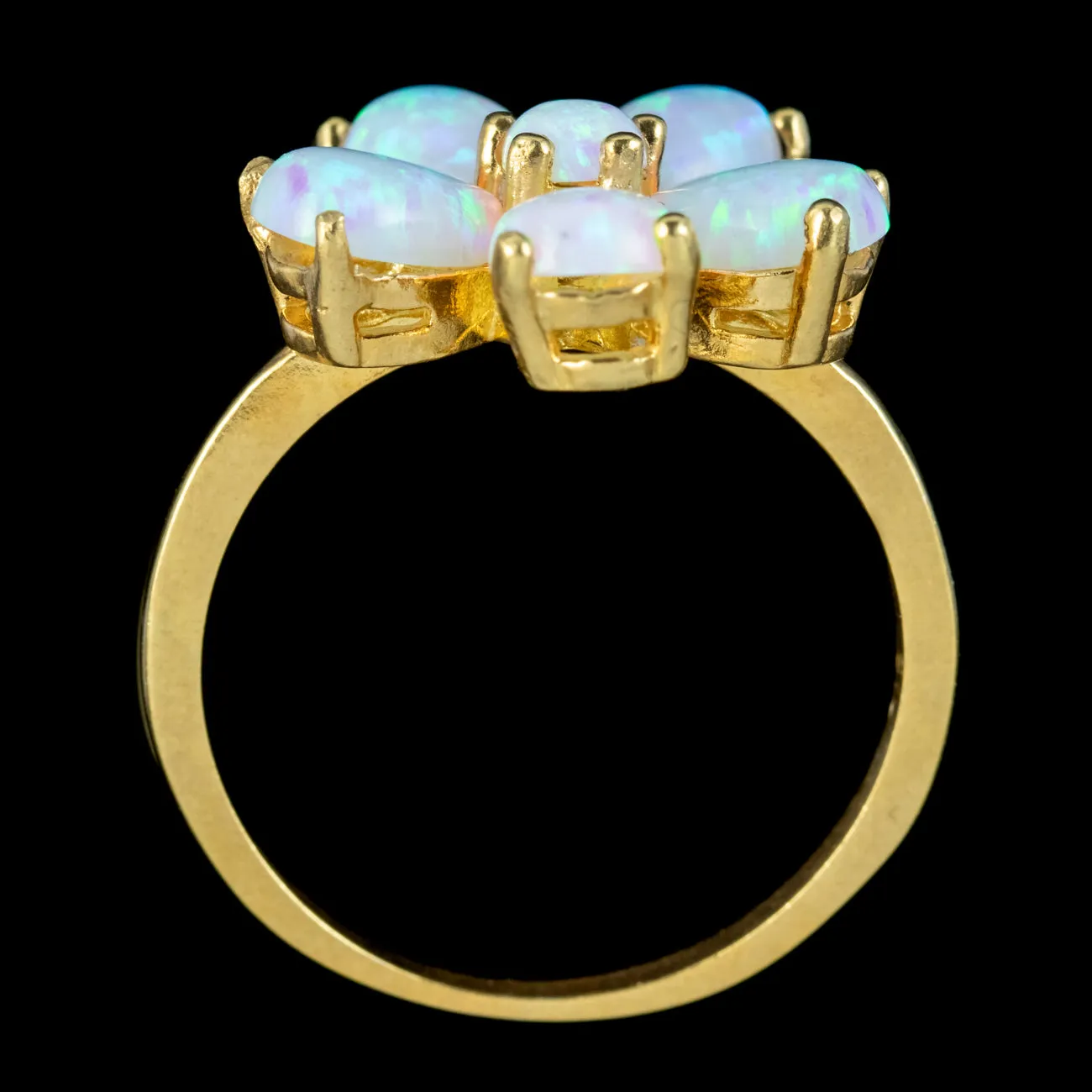 Victorian Style Opal Flower Ring 3.7ct Of Opal