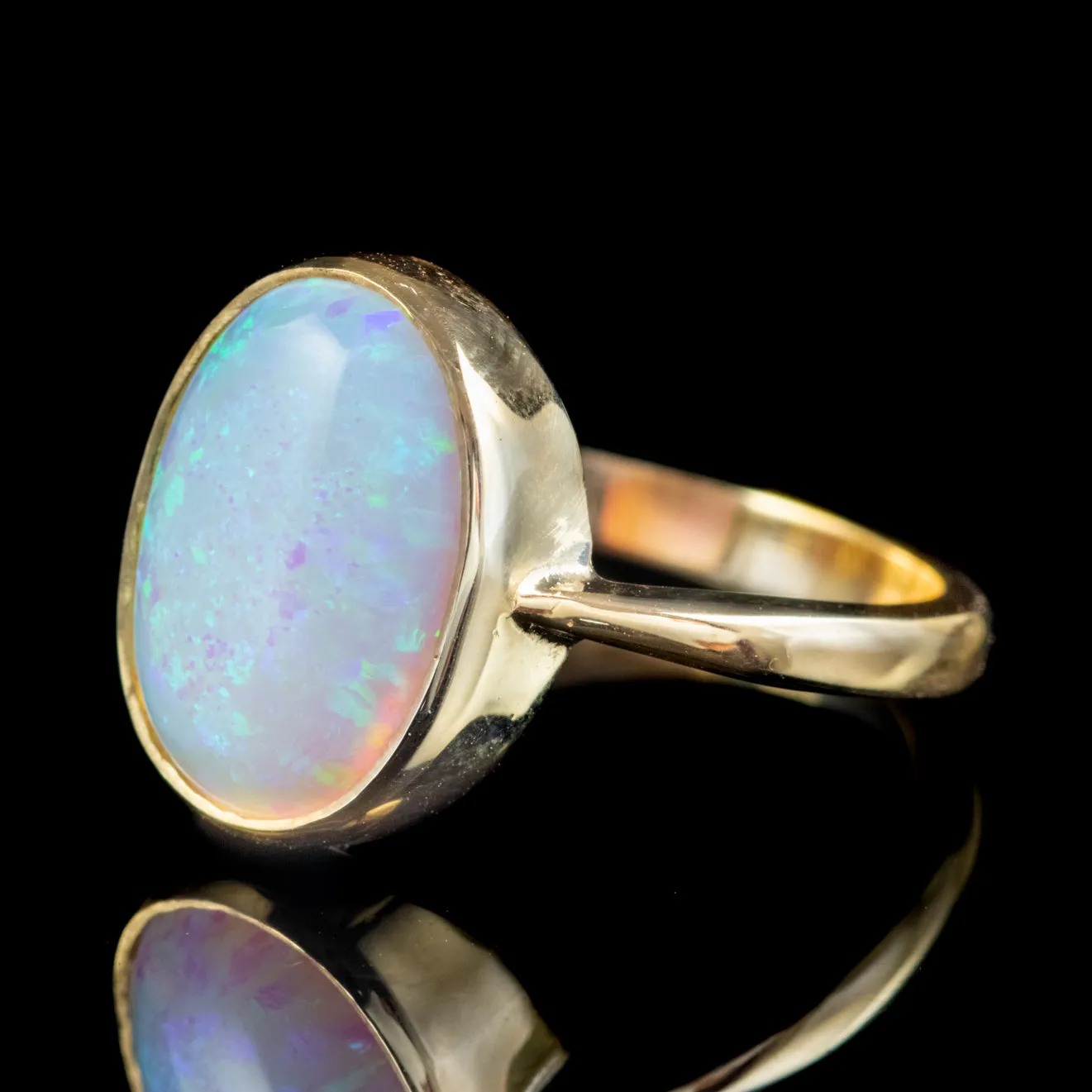 Victorian Style Opal Ring 9Ct Yellow Gold 5.50Ct Opal