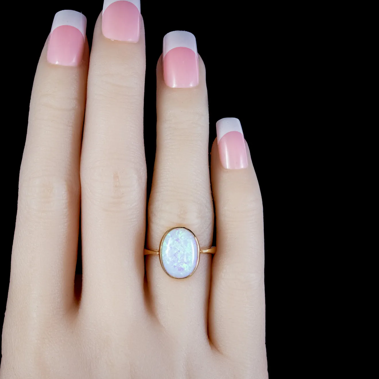 Victorian Style Opal Ring 9Ct Yellow Gold 5.50Ct Opal