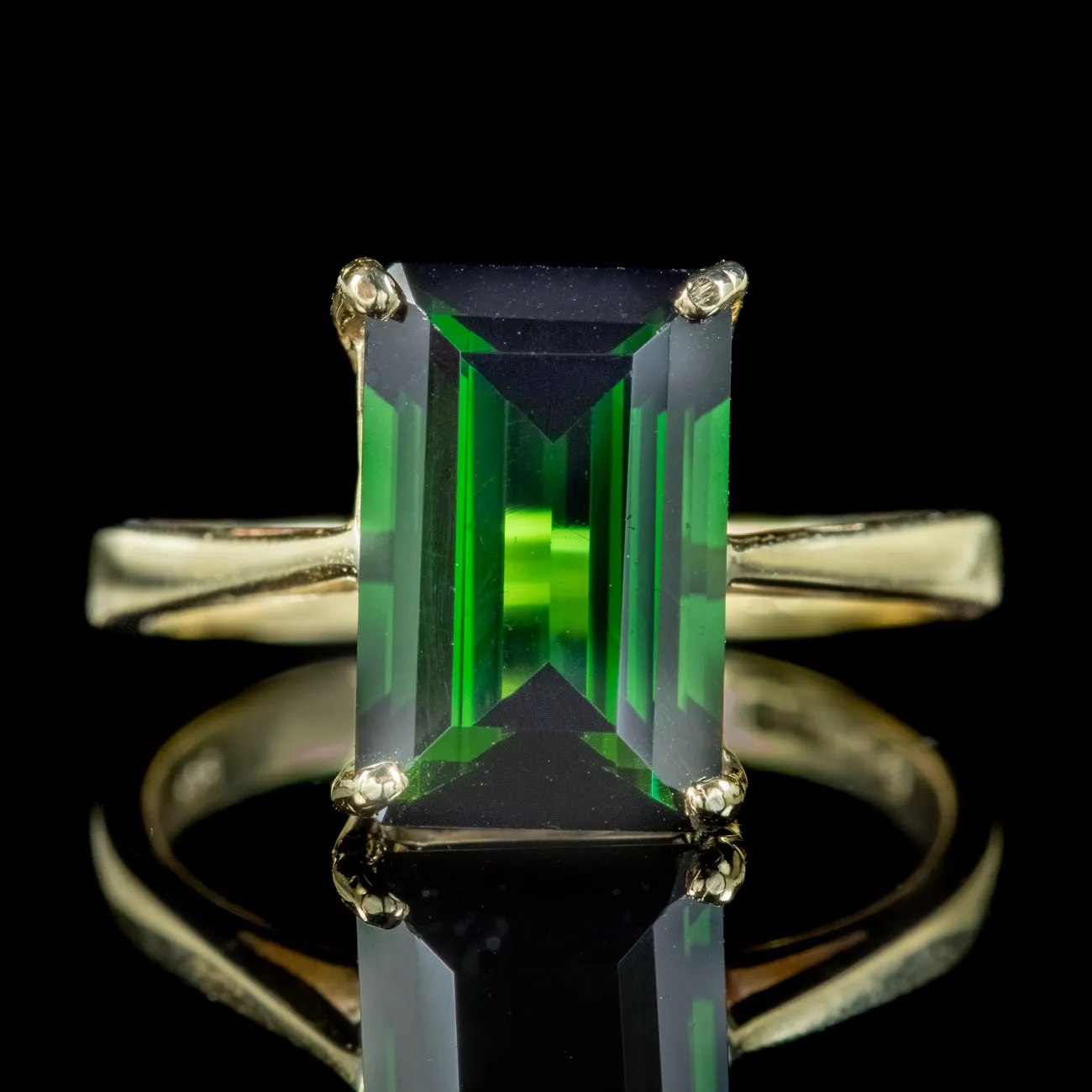 Vintage Green Tourmaline Ring 3.5ct Tourmaline Dated 1969