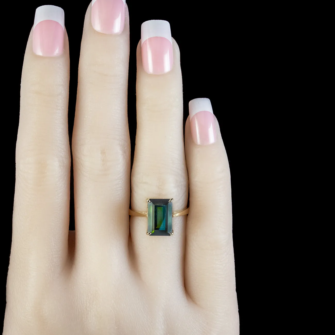 Vintage Green Tourmaline Ring 3.5ct Tourmaline Dated 1969