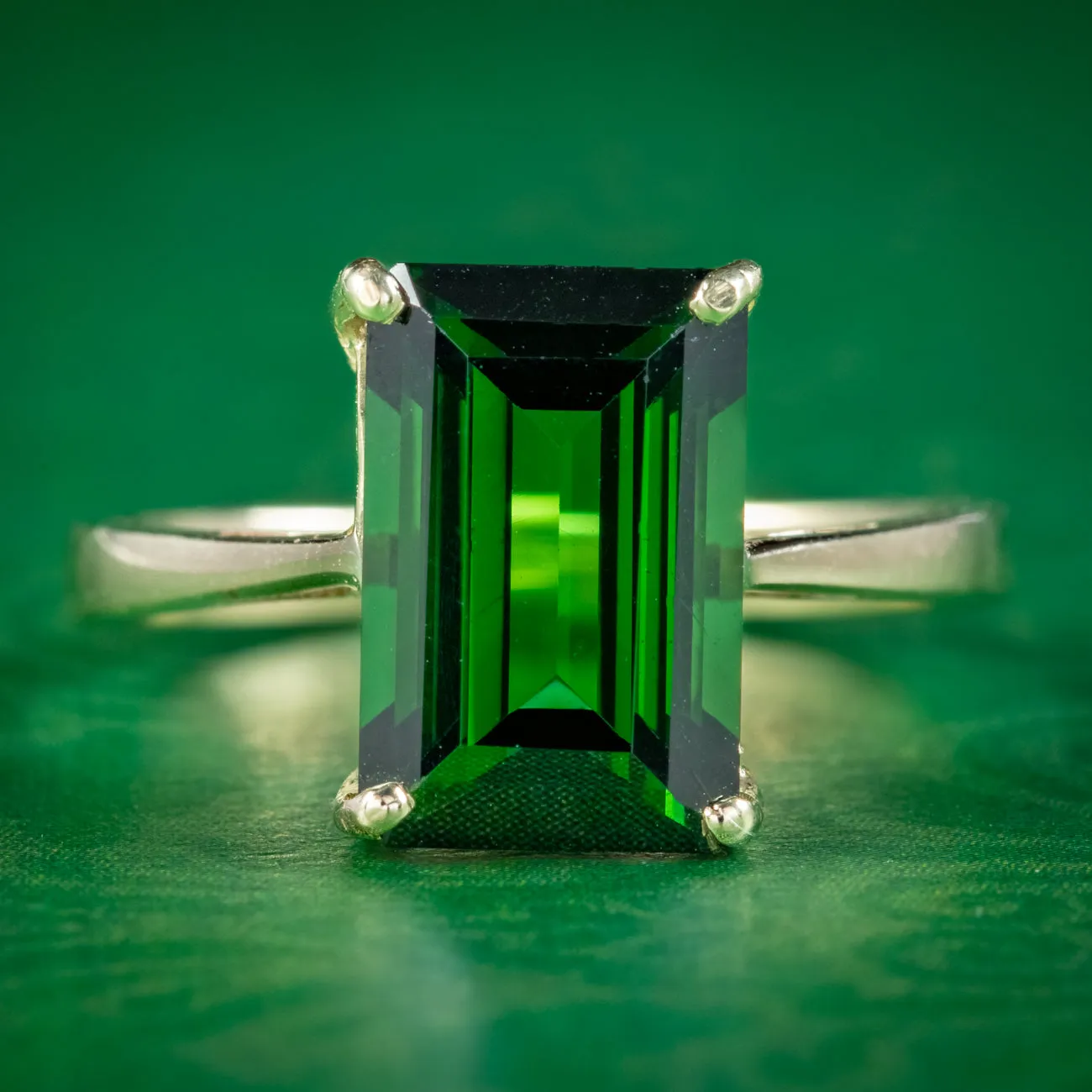 Vintage Green Tourmaline Ring 3.5ct Tourmaline Dated 1969