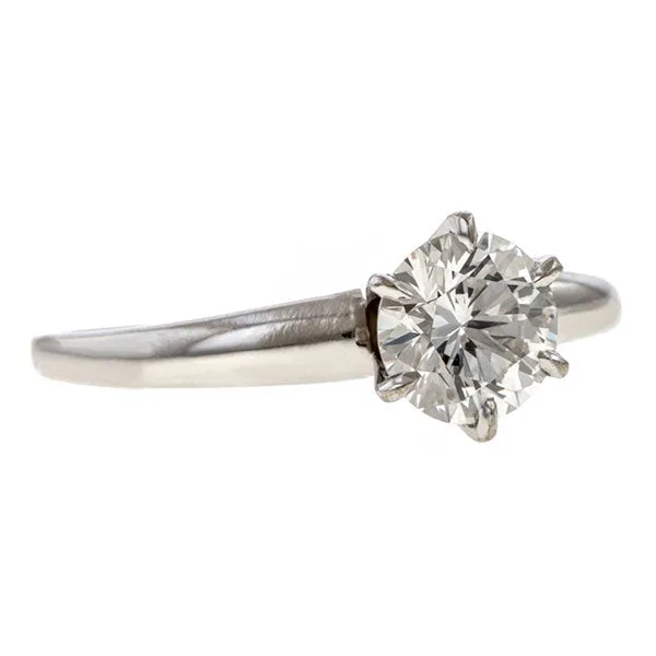 Vintage Solitaire Engagement Ring, RBC 0.72ct