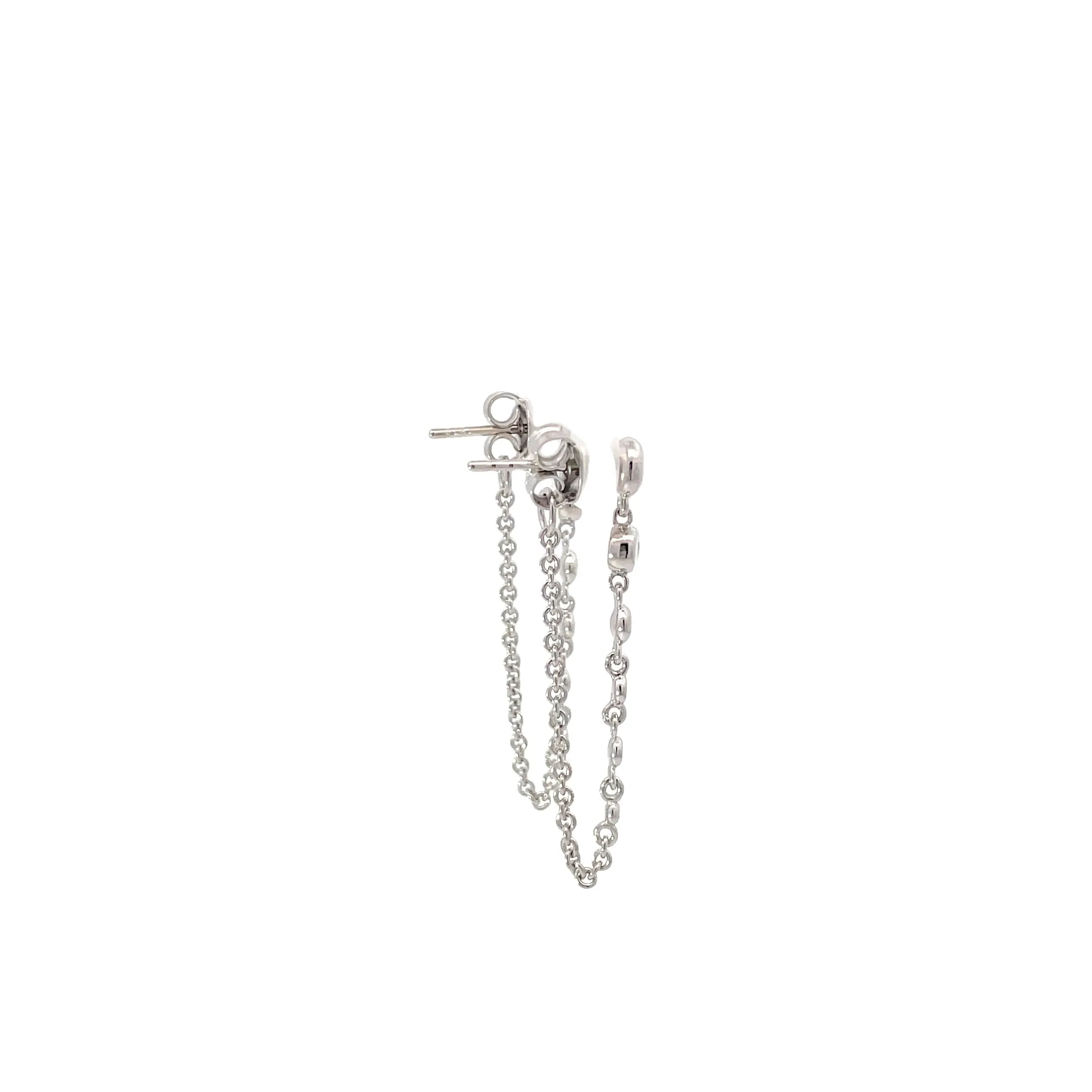 White Modern Electrum Diamond Drop Earrings