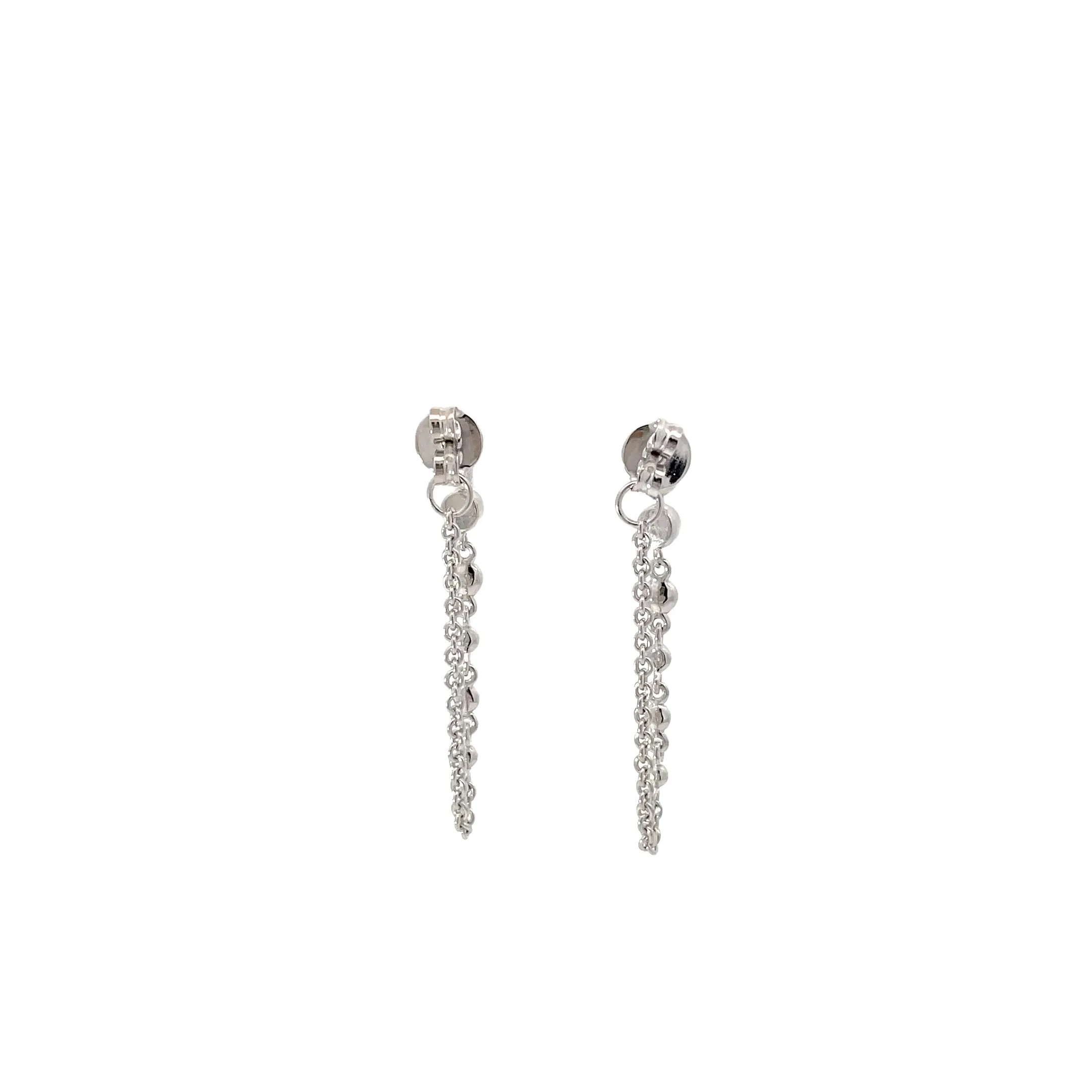 White Modern Electrum Diamond Drop Earrings