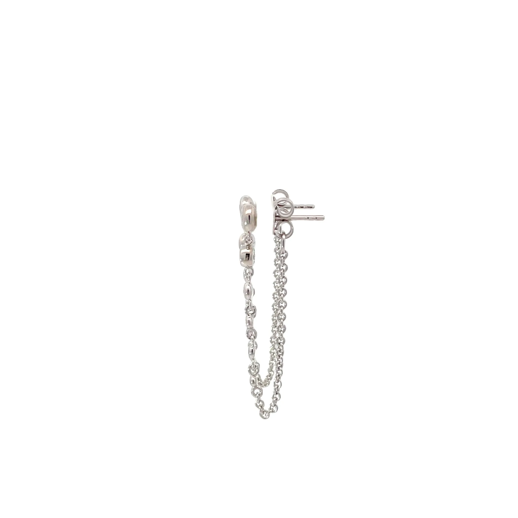 White Modern Electrum Diamond Drop Earrings