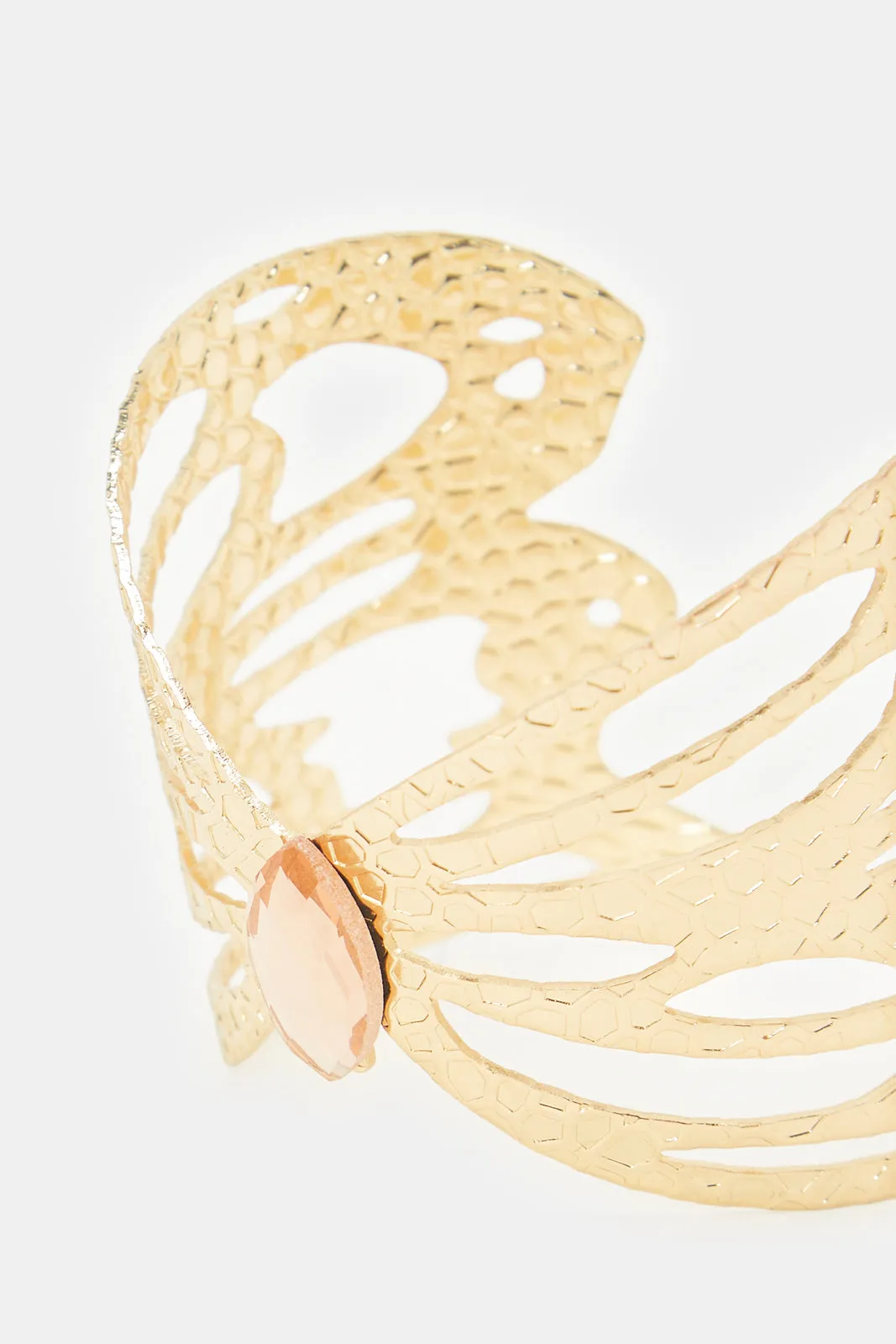 Women Gold Embellished Cuff Bracelet