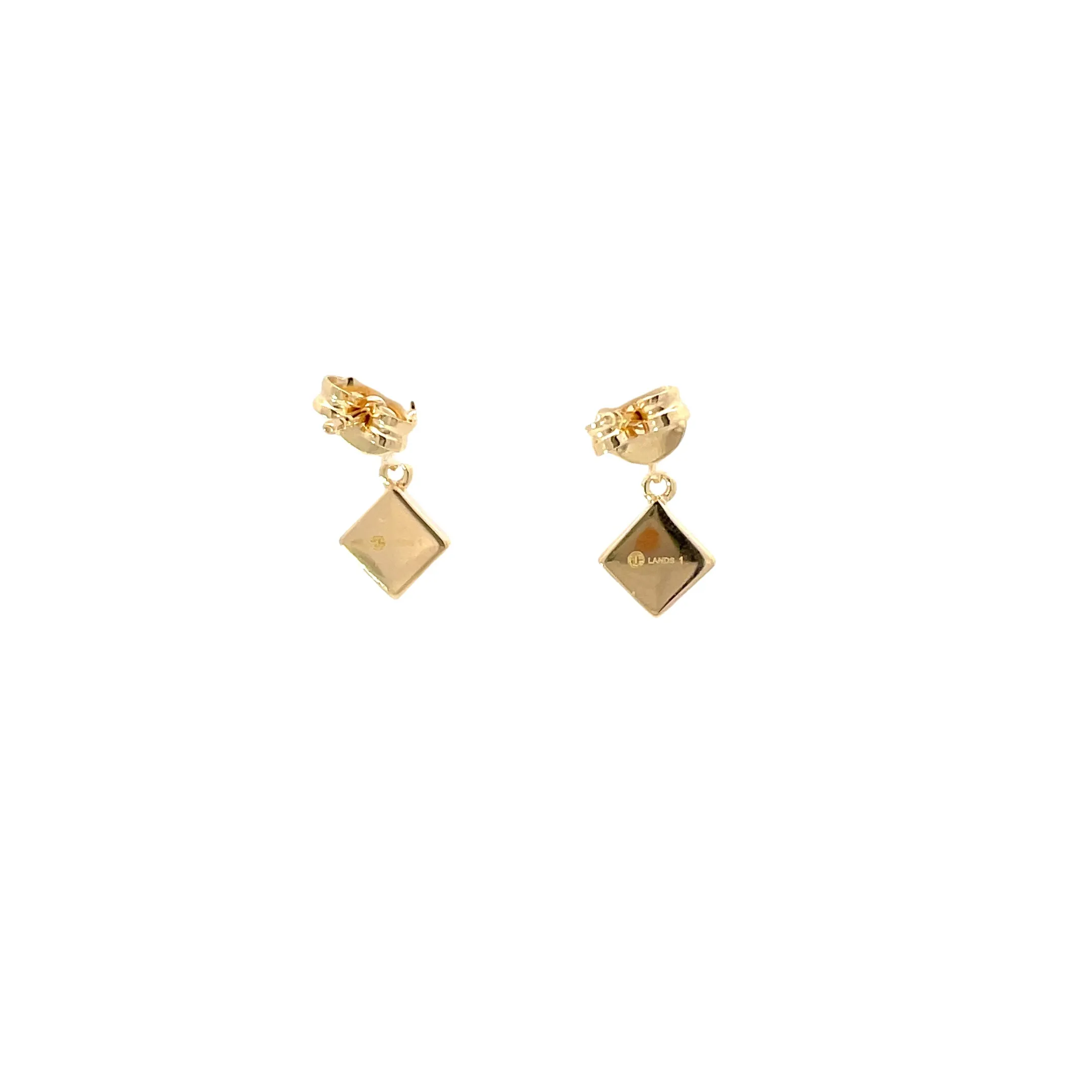 Yellow Modern Electrum Diamond Drop Earrings