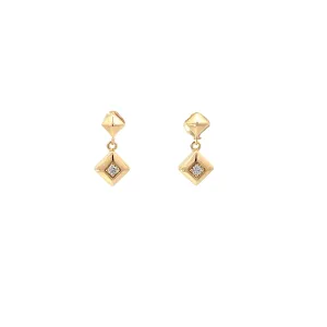 Yellow Modern Electrum Diamond Drop Earrings