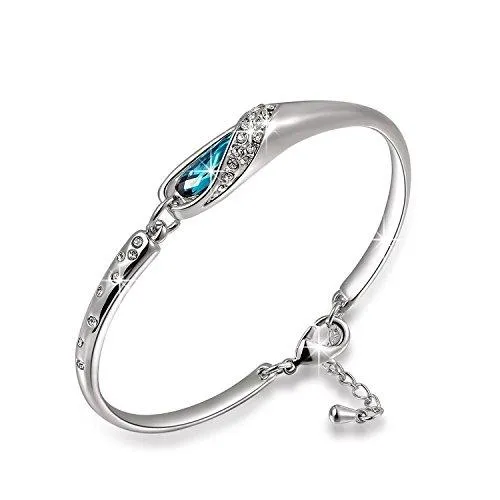 YouBella Jewellery Valentine Collection Designer Crystal Dark Blue Bangle Bracelet For Girls